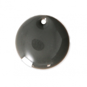 Ciondolo in metallo e resina epossidica 12 mm Grigio medio x8