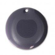 Ciondolo in metallo e resina epossidica 20mm Malva x5