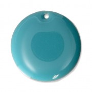 Ciondolo in metallo e resina epossidica 20 mm Green Turquoise x 5