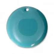 Sequins ronds en métal et résine époxy 20 mm Green Turquoise x5