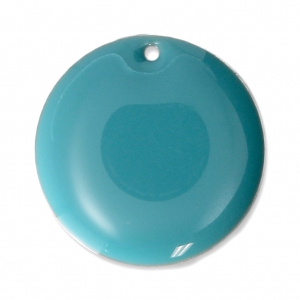 Ciondolo in metallo e resina epossidica 20 mm Green Turquoise x 5