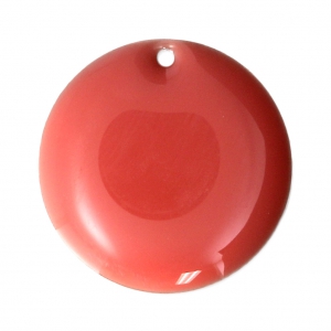 Ciondolo in metallo e resina epossidica 20 mm Rosa corallo x5