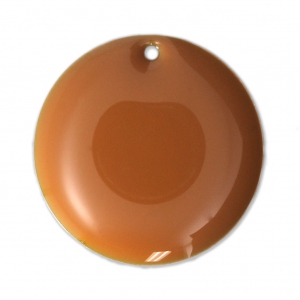 Ciondolo in metallo e resina epossidica 20 mm Senape x5