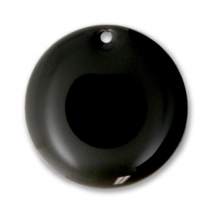 Ciondolo in metallo e resina epossidica 20 mm Nero x5