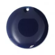 Sequins ronds en métal et résine époxy 20 mm Bleu Nuit x5