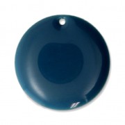 Popeline di cotoneCiondolo in metallo e resina epossidica 20 mm Petrolio x5