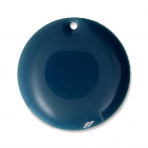 Popeline di cotoneCiondolo in metallo e resina epossidica 20 mm Petrolio x5