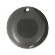 Sequins ronds en métal et résine époxy 20 mm Gris Moyen x5