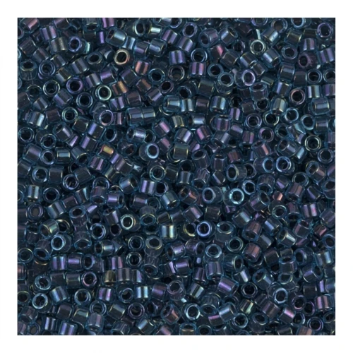 Miyuki Delica 11/0  DB0286 - Midnight Blue Lined Aqua AB x8g