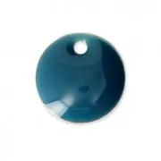 Ciondolo in metallo e resina epossidica 8 mm Petrolio x8