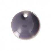 Ciondolo in metallo e resina epossidica 8mm Malva x8