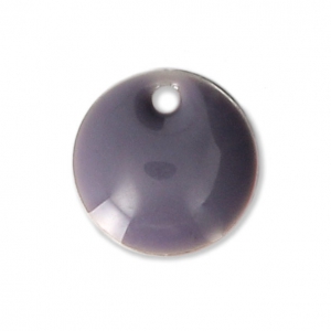 Ciondolo in metallo e resina epossidica 8mm Malva x8