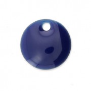 Ciondolo in metallo e resina epossidica 8 mm Blu notte x8