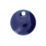 Ciondolo in metallo e resina epossidica 8 mm Blu notte x8