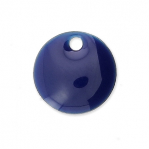 Ciondolo in metallo e resina epossidica 8 mm Blu notte x8