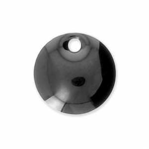 Ciondolo in metallo e resina epossidica 8 mm Nero x8