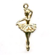 Ciondolo Ballerina mm. 31 dorato con oro fino x1