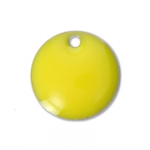 Ciondolo in metallo e resina epossidica 10 mm Giallo x10