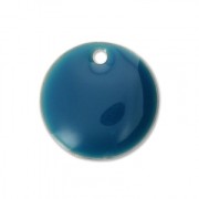 Ciondolo in metallo e resina epossidica 10 mm Petrolio x10