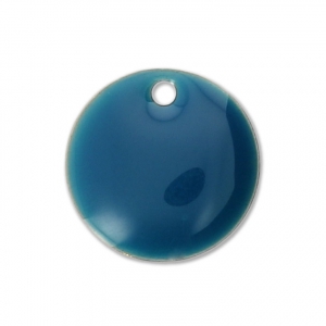 Ciondolo in metallo e resina epossidica 10 mm Petrolio x10