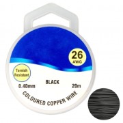 Filo di rame per bijou 0.40 mm Nero x20m
