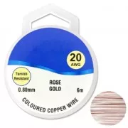 Filo di rame 0.80 mm Oro rosa x6m