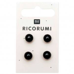 Occhi da cucire 8.5 mm - Ricorumi per Amigurumi - Nero x4