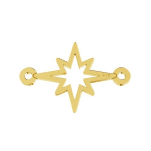 Distanziatore 2 anellini Stella 17x11 mm Argento 925 dorato con oro finox1