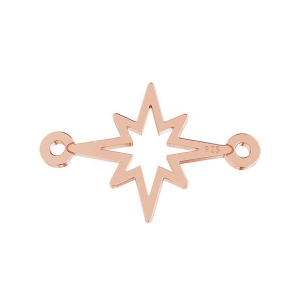 Distanziatore 2 anellini Stella 17x11 mm  Argento 925 oro rosa x1