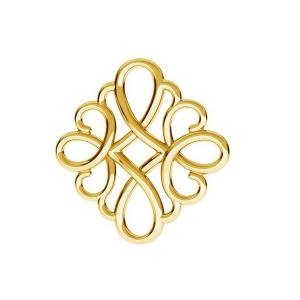 Distanziatore filigranato 15 mm Argento 925 dorato con oro fino x1