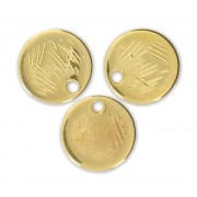 Medagliette 9 mm Dorato con oro fino x4|raw }}