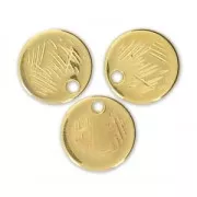 Medagliette 9 mm Dorato con oro fino x4