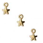 Mini ciondoli stelle 7x4.5 mm per la fabbricazione di bijoux DIY Dorato con oro fino x4