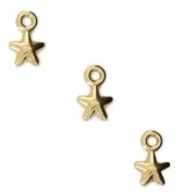 Mini ciondoli stelle 7x4.5 mm per la fabbricazione di bijoux DIY Dorato con oro fino x4