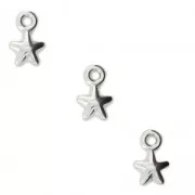 Mini ciondoli stelle 7x4.5 mm per la fabbricazione d bijoux DIY Placcatura argento anticox4