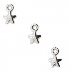 Mini ciondoli stelle 7x4.5 mm per la fabbricazione d bijoux DIY Placcatura argento anticox4