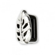 Passante slider in metallo per laccetto Foglia 5 mm Placcatura argento antico x1|raw }}