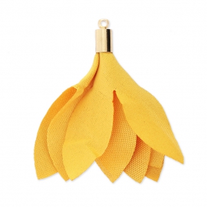 Pompon in tessuto imitazione satin 35 mm con attacco 35 mm - Senapex1