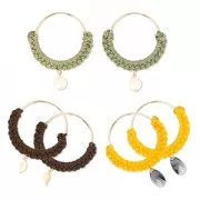 Orecchini tondi diamantati da decorar 20 mm x 0.7 mm Gold filled x2