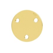 Distanziatore rotondo 3 fori 9 mm Argento 925 dorato con oro fino x1|raw }}