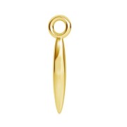 Pendente punta etnica 15.5x3.5 mm Argento 925 dorato con oro fino x1|raw }}