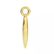 Pendente punta etnica 15.5x3.5 mm Argento 925 dorato con oro fino x1