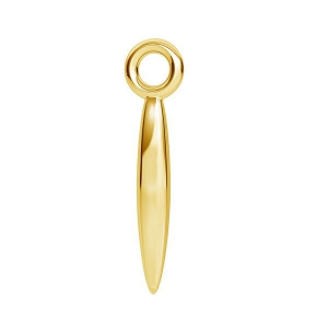 Pendente punta etnica 15.5x3.5 mm Argento 925 dorato con oro fino x1