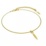 Pendente punta etnica 15.5x3.5 mm Argento 925 dorato con oro fino x1