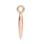 Pendente punta martellato 15.5x3.5 mm Argento 925 oro rosa x1