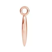 Pendente punta martellato 15.5x3.5 mm Argento 925 oro rosa x1