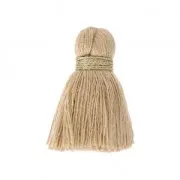 Nappina/pompon imitazione cotone 35 mm Beige / Dorato x1