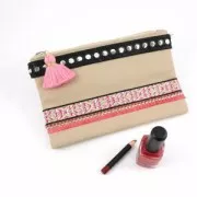 Nappina/pompon imitazione cotone 35 mm Grigio / Dorato x1