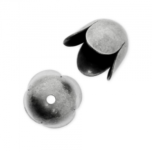 Coppette tulipano 8 mm - Placcatura argento fino antico x4