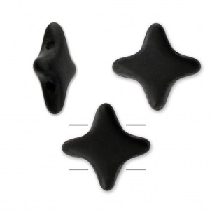 Perline di vetro Star Bead Perles & Co 11x11 mm Jet Mat x30